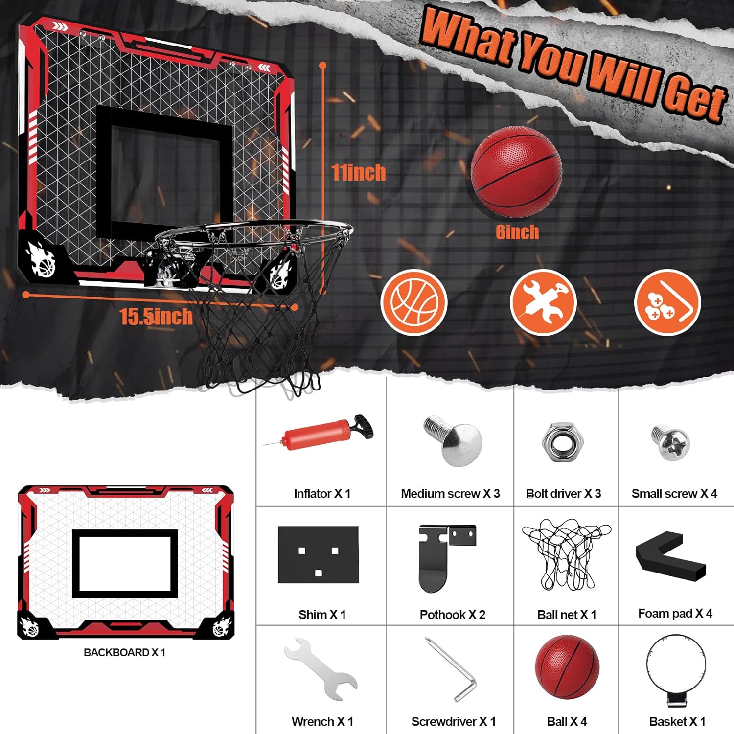 Mini Canasta Baloncesto Interior