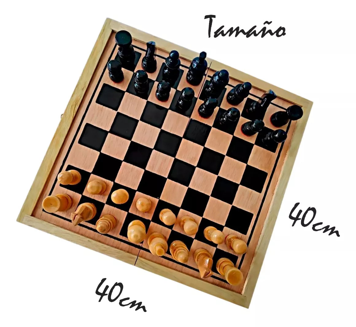 Juego de Ajedrez Profesional No 4 Madera artesanal 40x40cm