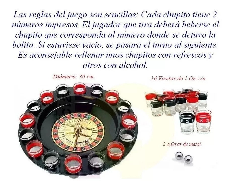 Juego Ruleta Shot De Tragos Fiesta Diversión