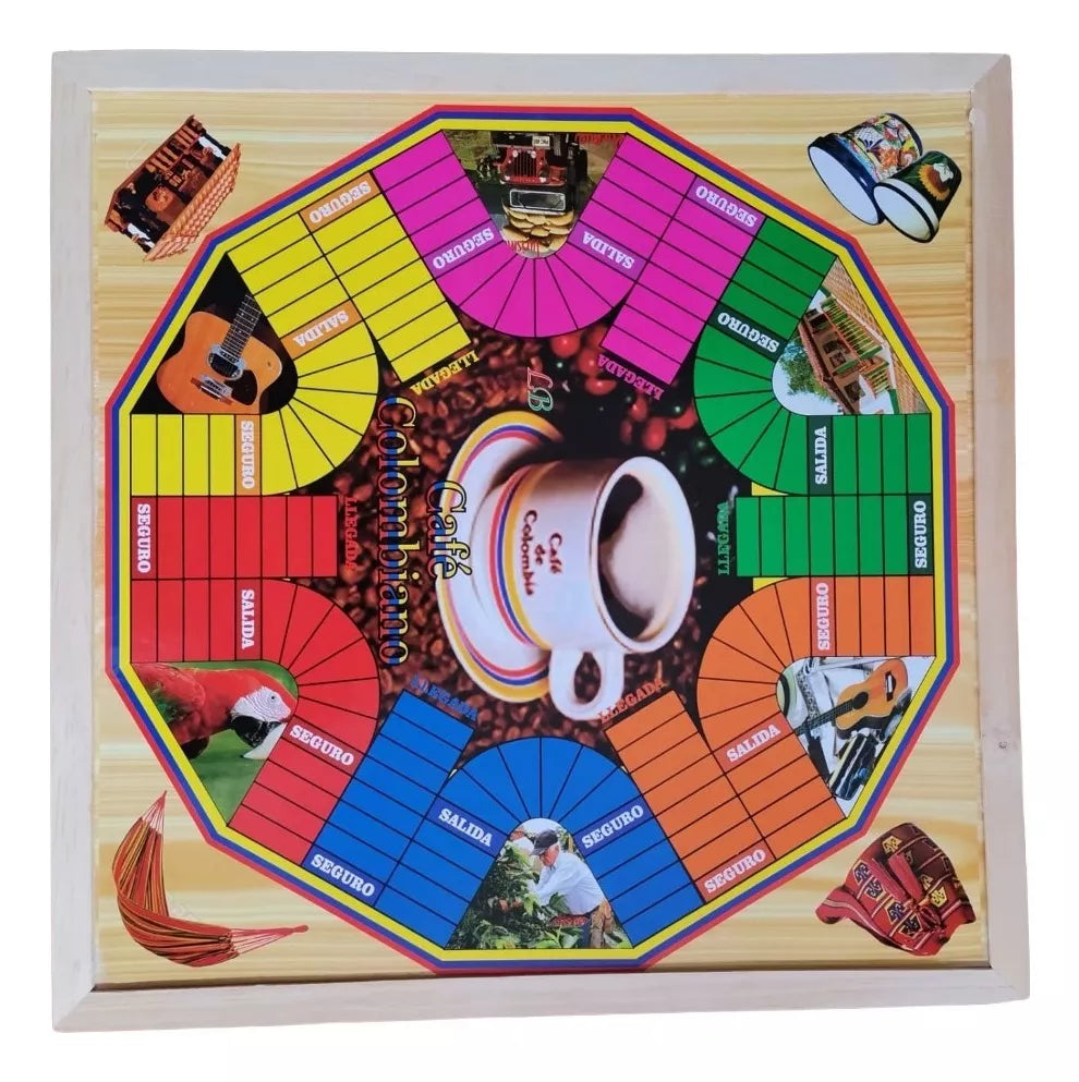 Juego de Parques Magnetico 6 Puestos Tablero Madera + Tiro Al Blanco