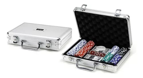 Set De Juego De Poker De 200 Fichas Con Maleta De Lujo