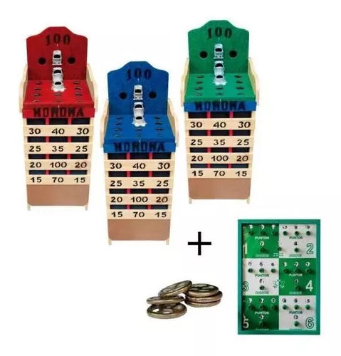 Juego de Rana Corriente Con Sapos Rusticos , Tablero + 7 Argollas