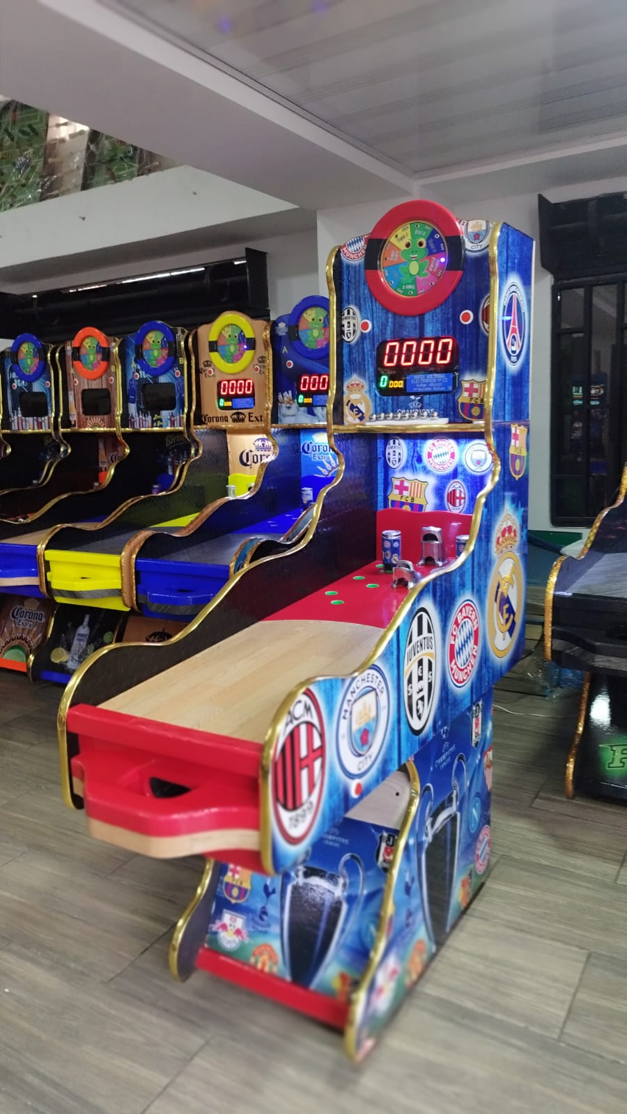 Juego de Bolirana eco con Ruleta - Gallo Tapao Moñona Bluetooh doble Display Diseño Champions Leage