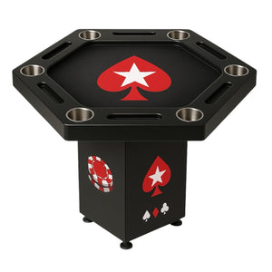 Mesa de Poker Hexagonal Estilo PokerStars en Madera y Vinilo Laminado