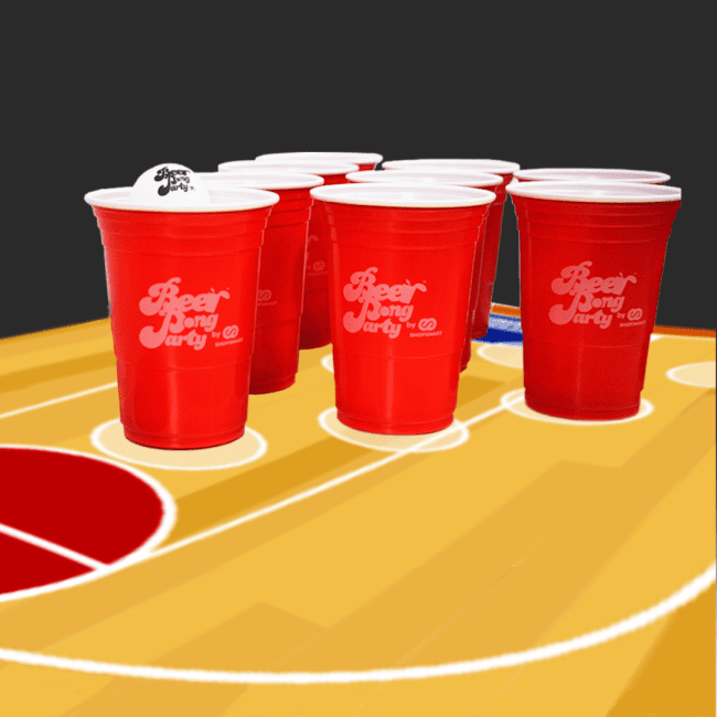 Mesa Beer Pong Plegable PVC Modelo Baloncesto