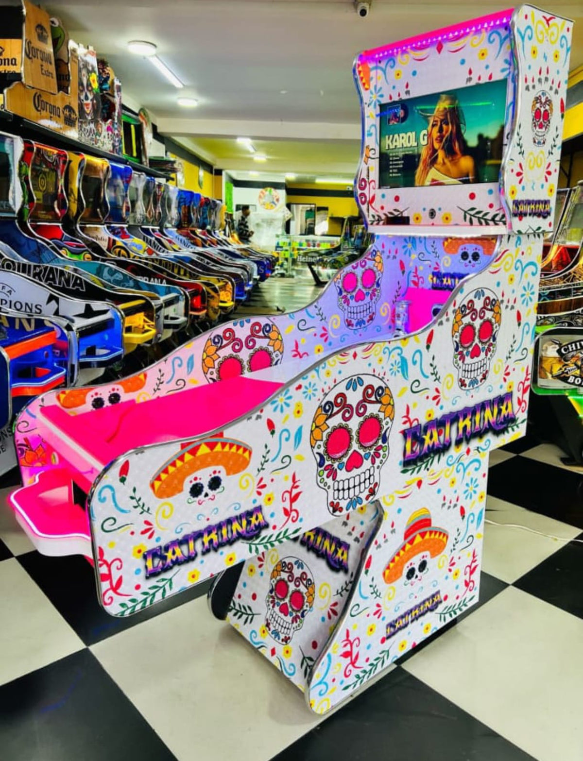 Juego de Bolirana Smart Grande - 7 Juegos Pantalla 19 Pulgadas 16 Jugadores 12 Esferas Diseño La Catrina