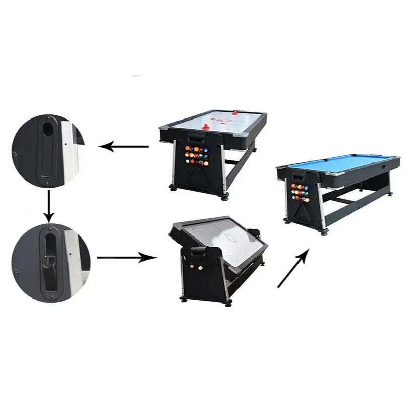 Mesa Multijuegos 4 en 1  - Billar Pool - Ping pong - Air Hockey - Comedor Importada