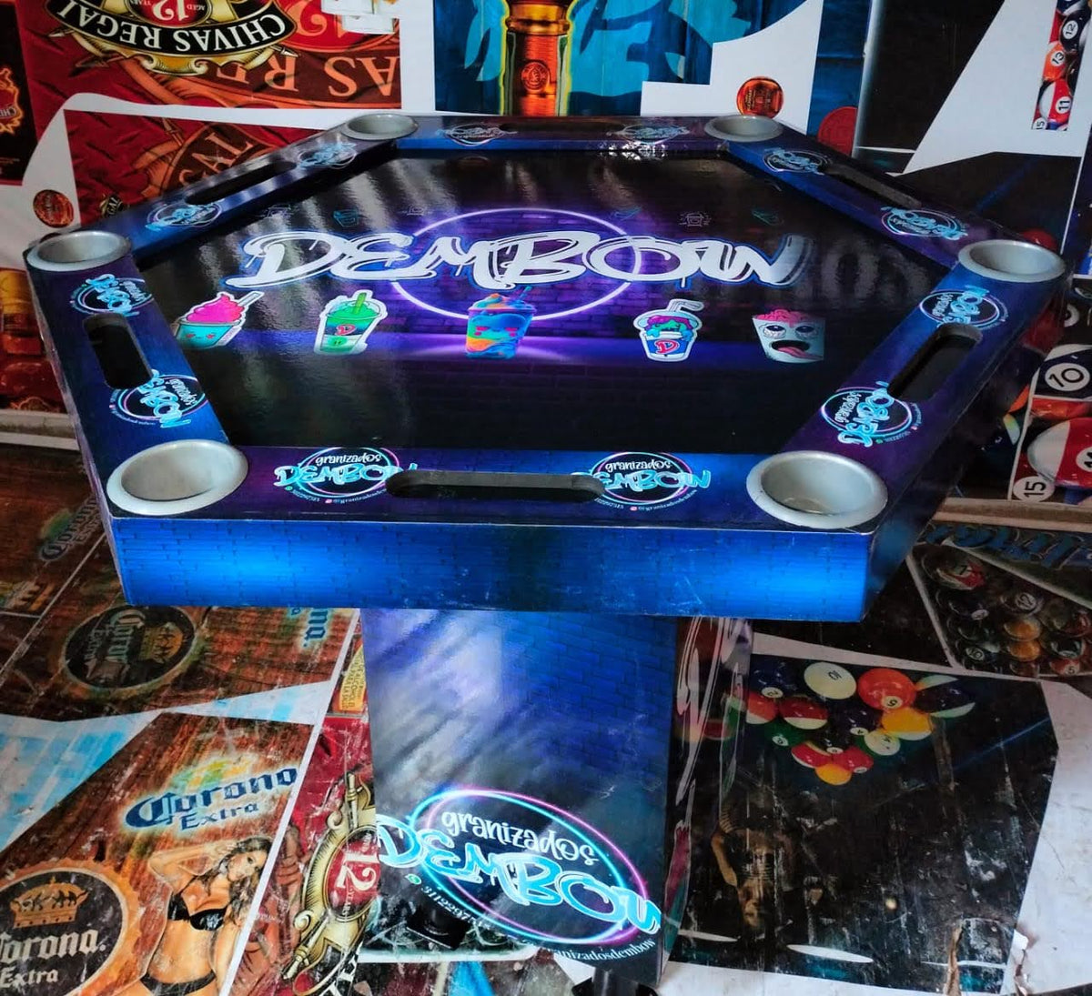 Mesa de Poker Hexagonal Vinilo o Formica