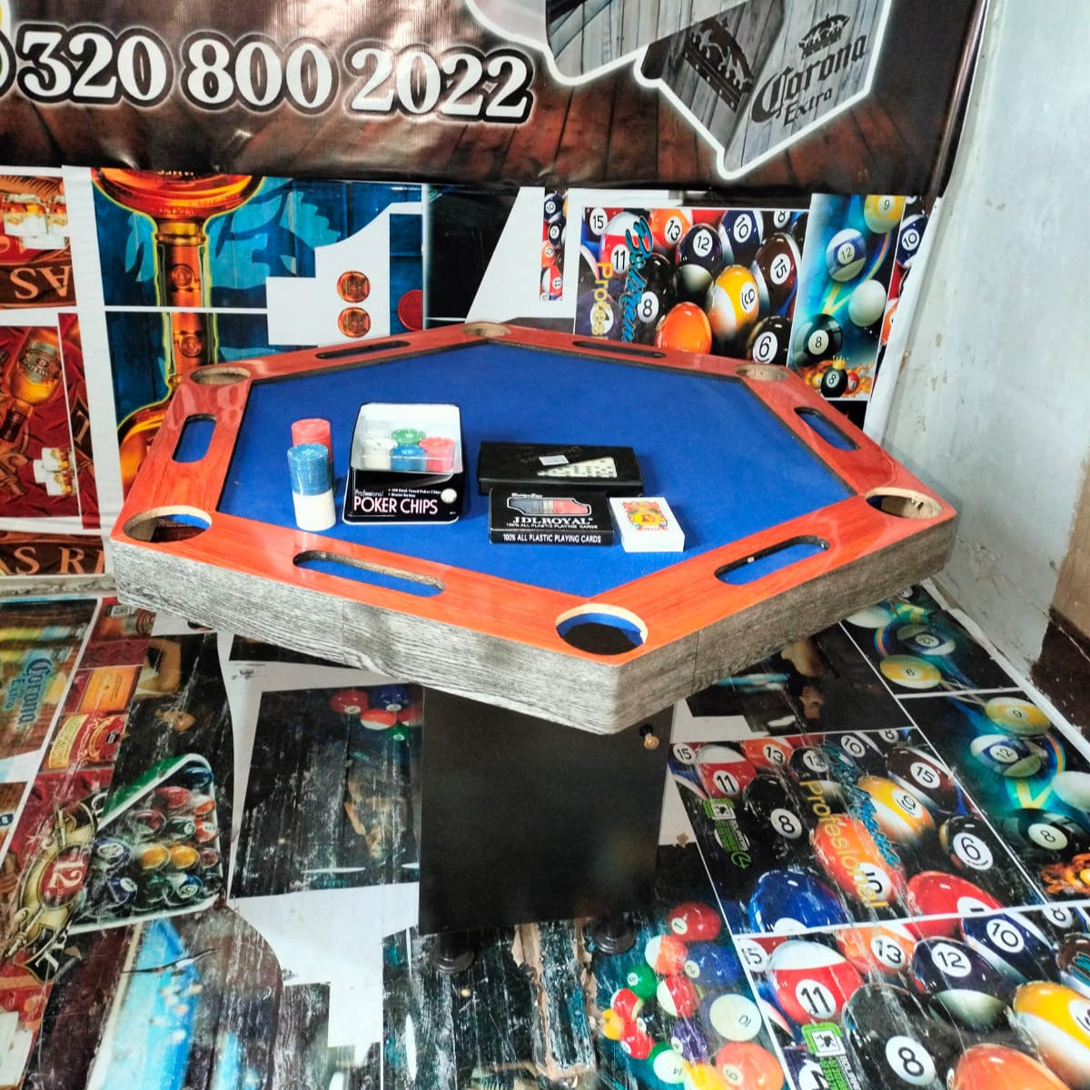 Mesa de Poker Hexagonal Vinilo o Formica
