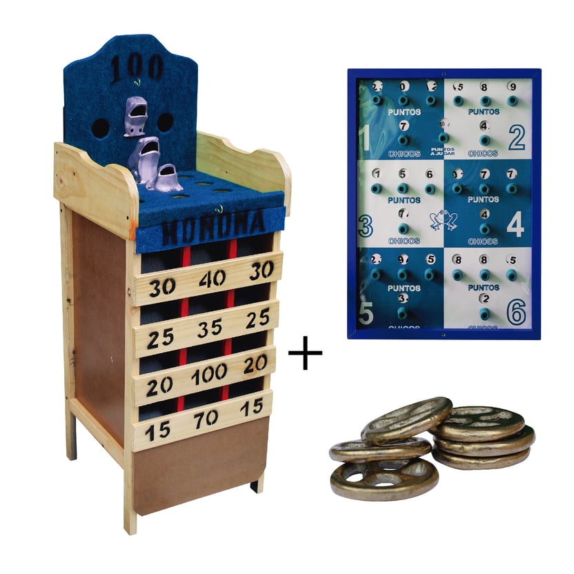 Juego de Rana Corriente Con Sapos Rusticos , Tablero + 7 Argollas